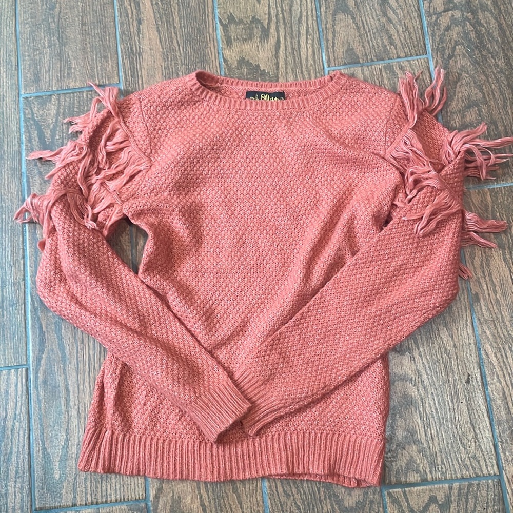 Women’s coral/pink sweater boho style